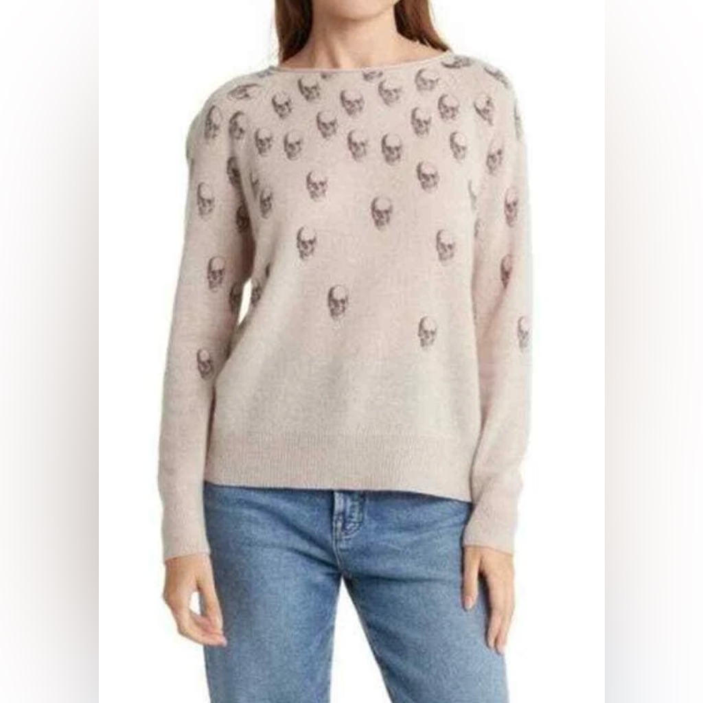 Skull Cashmere 360 Lena Skull Jacquard Cashmere Sweater